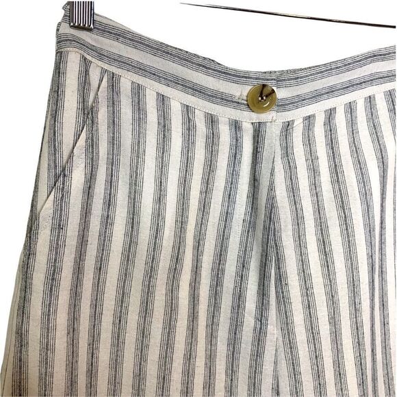 NWT Gilli Wide Leg, Linen Blend Striped Ankle Pants - Picture 7 of 13